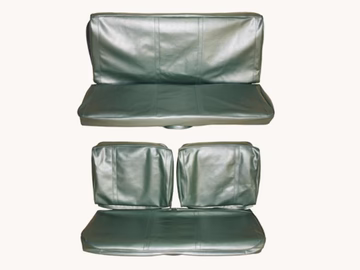 Front Split Bench and Rear bench seat upholstery set.  Laredo Grain inserts with Coachman grain skirts - Standard style.  Select color at time of order or place in notes for web type orders.