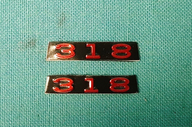 Hood Ornament - "318" - decal for base of emblem