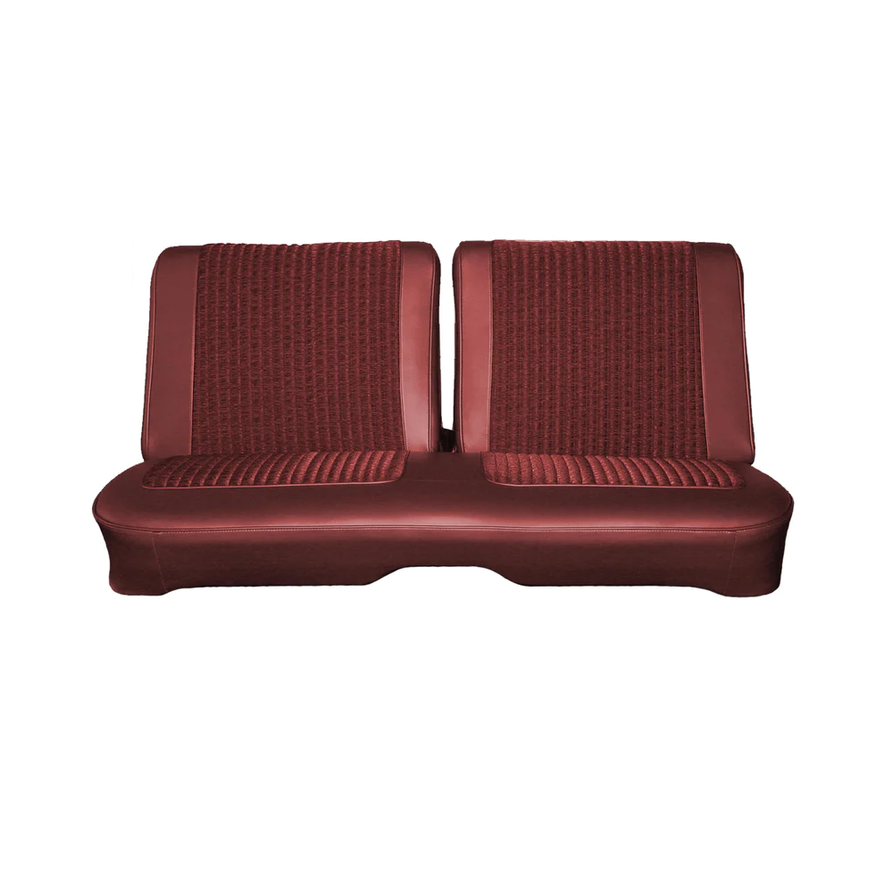Front split bench - Belvedere II - Cloth Style - Cloth inserts & Cologne grain vinyl skirts - NOS cloth materials used.