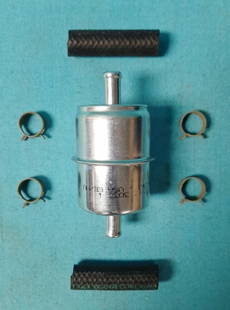 In-Line Fuel filter - Stainless canister - 3/8" fuel lines