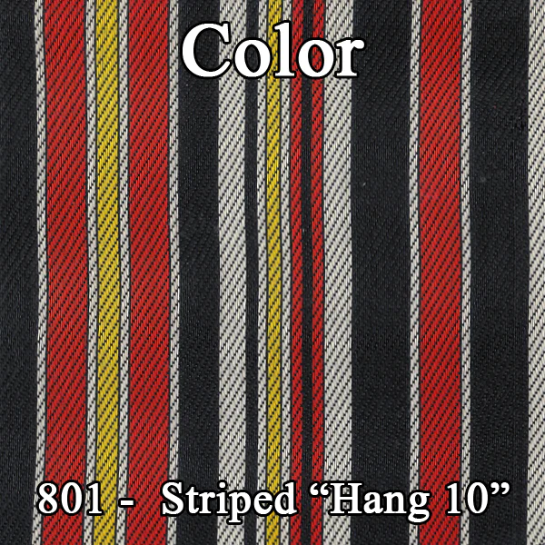 Rear Panel (pair) - Bucket or Bench style - “Hang 10” Die-electrically heat sealed Oxford grain vinyl with multi color inserts.  White is only color option. - Discount exempt