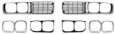 Grill set - Silver (RH / LH - Grill assembly, headlight bezels, headlight shield retainers and grill bar set) - Excludes Charger SE Models