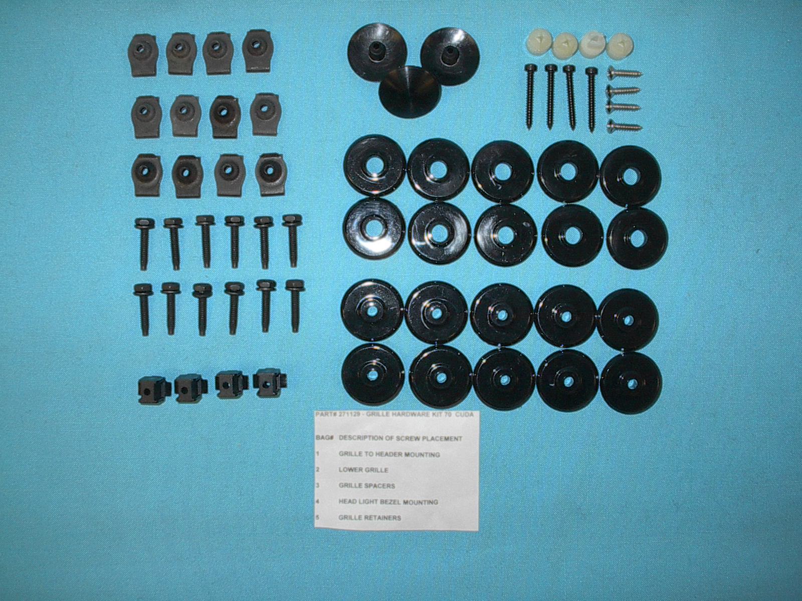 Grill mounting hardware kit - 57 pieces kit