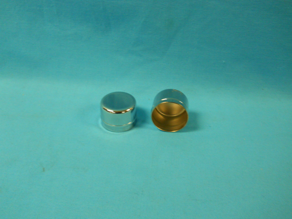 Grease Cap - for 10" and 11" hubs (disc or drum) - not factory cap - chrome cap and more straight sides to it cosmetically. (Sold Each)