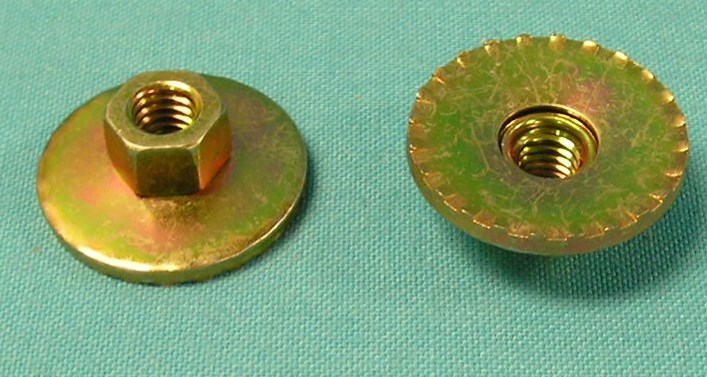 Seat "Nut / washer" - attaches seat to the floor via seat track stud going through the floor.