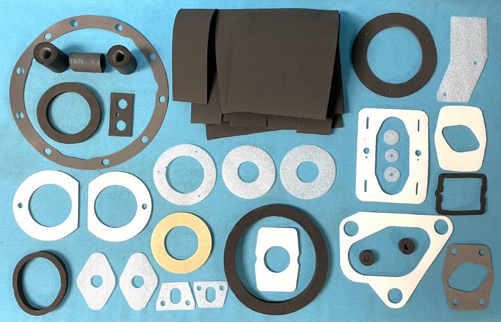 Vehicle Restoration gasket Package.With 8-3/4 rear end.  Includes:  Steering column, Accelerator Pedal bracket, Master Cylinder Plate,	Master cylinder, Heater Core Tubes, Heater Motor to Adpt Plate, Heater Motor to Firewall, Fuel tank pad, Wheel Cylinders, Rear Axle retainers, Differential to housing (8-3/4), Wiper Motor to
Firewall, Wiper Transmission to Cowl / Lower, Wiper Transmission to Cowl/Upper, Front Spindle and Fuel Pipe to Quarter