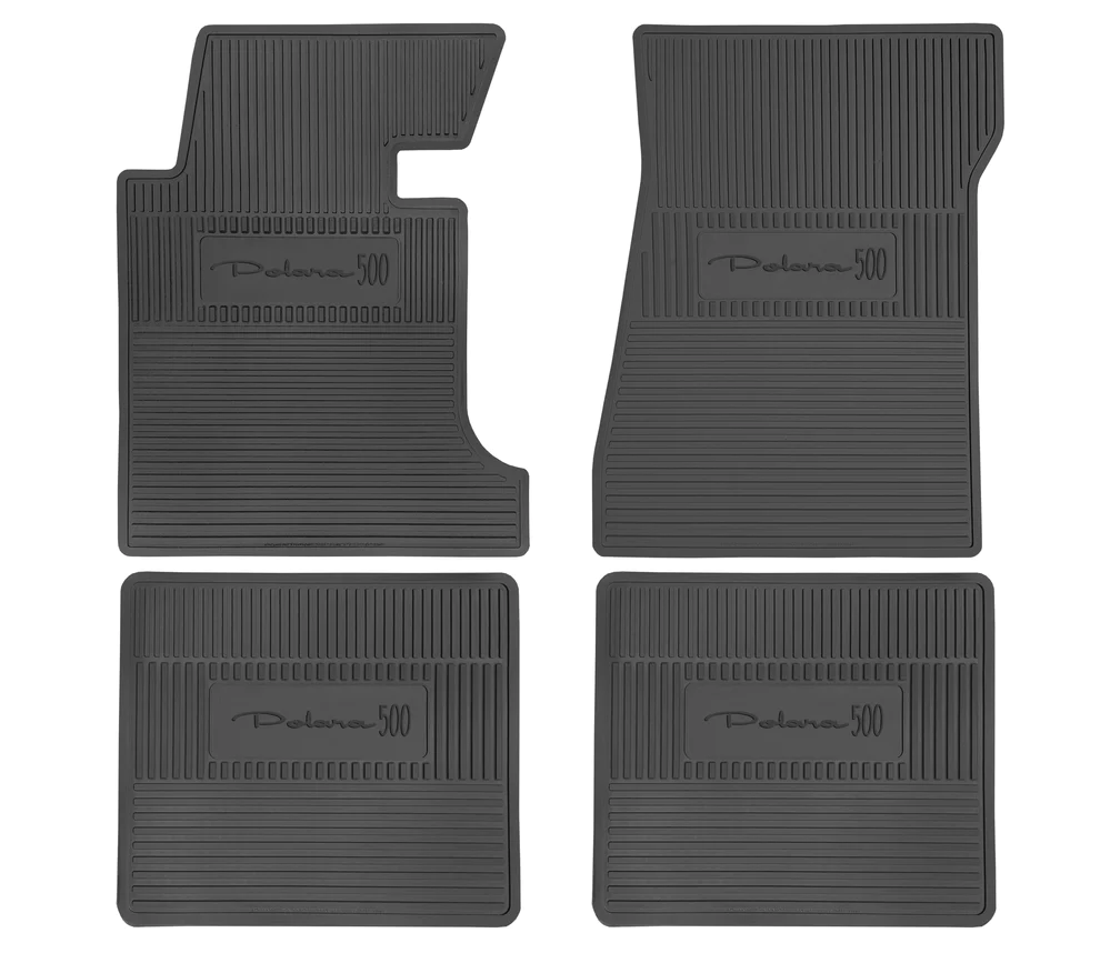 Original style floor mat (set) with "Polara 500" logo.  Manual floorboards.  Black only