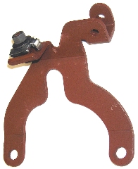 Throttle Cable Bracket.  All 1972-73 340 4-barrel and 1974 B, E-body 360 4-barrel engines.  Includes throttle cable clamp and correct 1/4-20 hex coni SEMS nut. Discount exempt
