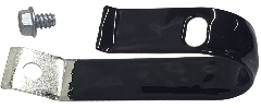 Hemi inner fender wiring clip.  Located on the front Solenoid panel mounting screw.  Holds the forward wiring harness and Charger hood release cable.