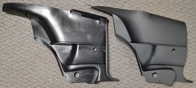 Rear side panels (pair) - BLACK.  High End Concourse versions that fit better than the standard reproductions shown in other listing.