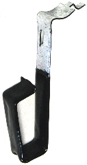Firewall Wiring Clip - an excellent reproduction of the long version wiring clip located on the brake pedal reinforcement bracket.  Used on both power and standard brake applications.  Formed from correct gauge galvanized material and thermo-plastic coated for original appearance.