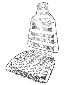 Top & Bottom bucket seat spring kit.  Each kit consists of (4) individual seat top springs and (1) seat bottom spring assembly.  1 kit does one complete seat.