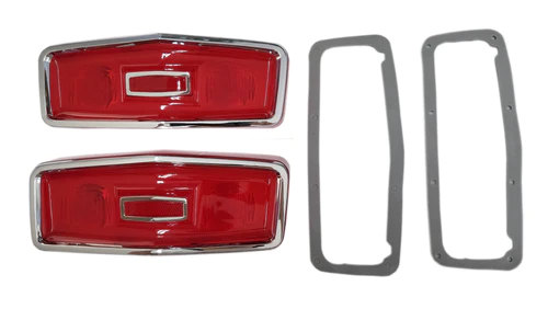Tailight Lenses - pair - with chrome.  (Discount exempt)