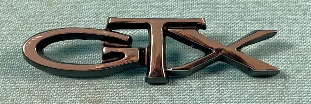 "GTX" Tailpanel emblem.  New perfect reproduction