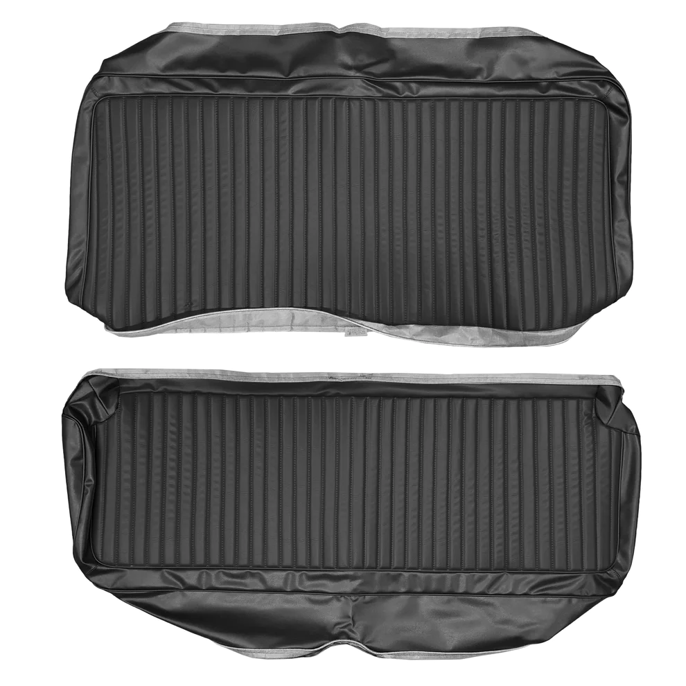 Rear Bench Seat Upholstry.  Shallow Elk Grain inserts with Coachman Grain Skirts.  Demon / Demon 340 / Duster / Duster 340.