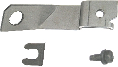 Rear Axle Brake Hose Bracket.Used to secure the rear axle brake hose to the body.  Formed from the correct gauge steel and include the correct brake hose clip and 4/16-18 hex coni SEMS bolt.