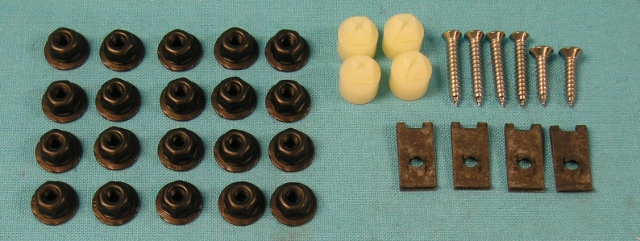 Grill Mounting Hardware Kit (no surround studs as of yet - coming in kit later - this kit is just the screws for headlight bezels and the nuts for the grill surrounds)...