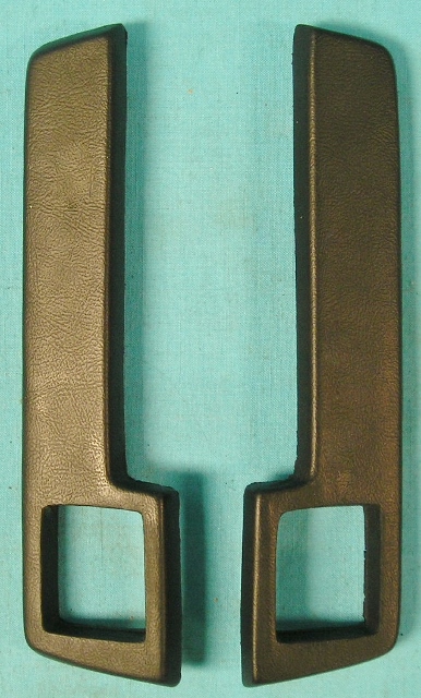 Front armrest pads - 10.5" length - with ash tray holes to allow for factory ash trays - in Black (pair). Discount exempt.