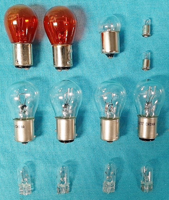 Exterior Bulb Kit (13 piece) - (1) License light, (2) Park or Turn signal lights, (4) side marker lights, (2) fender mounted turn signals, (2)backup lights, (2) tail/stop lights and turn signals.