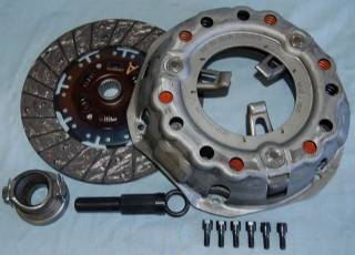 Clutch set - Slant six / 273 V8.  Replacement package for slant six and 273 models originally equipped with 9 or 9.5” clutch (using 122 tooth flywheel).  Will also fit slant-six trucks with 122 tooth flywheel.  This is a 10”
Scalloped 3 finger Borg & Beck style pressure plate with organic 10” disc.  Package includes clutch disc, pressure plate, pressure plate bolts, throwout bearing and clutch alignment tool