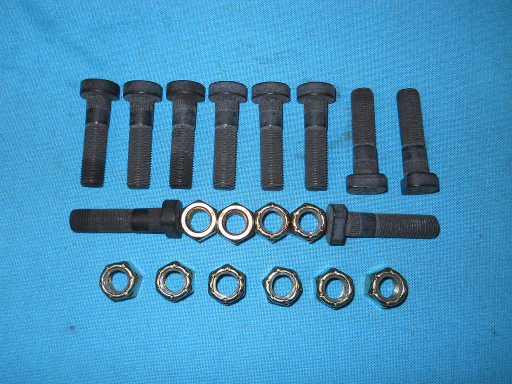 Housing end Stud Kit - New qty (10) OEM 3/8"-24 x 1-1/2" studs and nuts.  Secures backing plates and wheel bearings.  All 8-3/4" or Dana rear Axles.