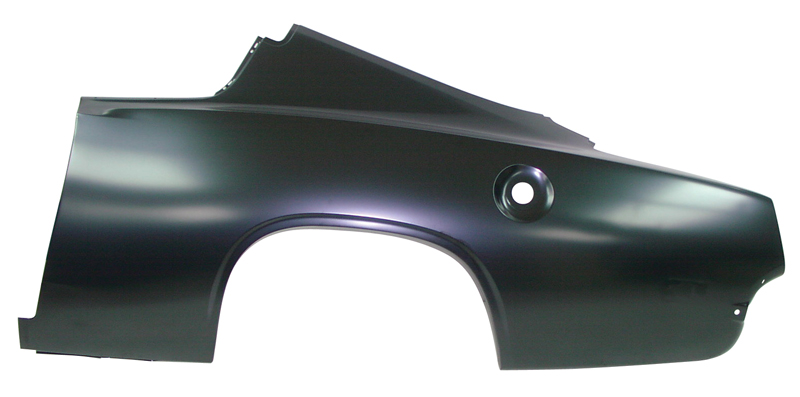 Fastback - Full OEM Quarter panel - Drivers side.  This correct for 1967, but can modify by adding side marker light for 1968 or 1969 Barracuda.