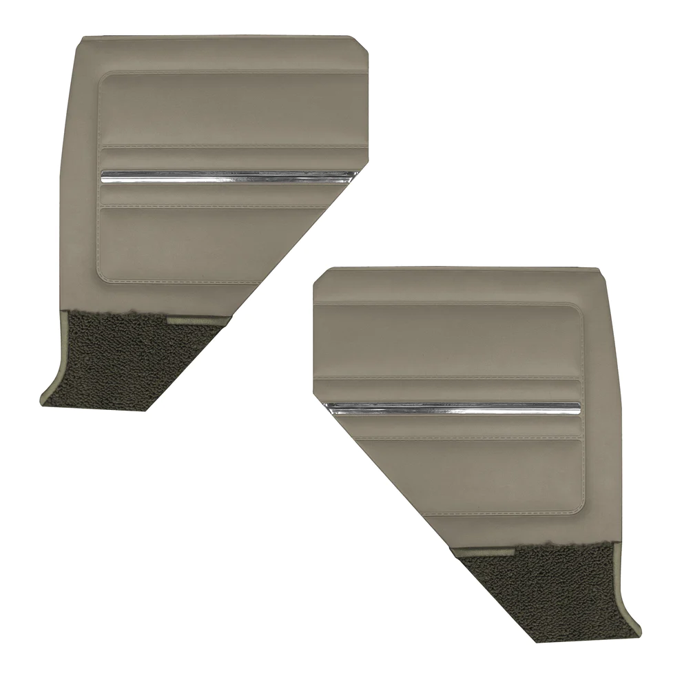 Interior Rear seat side panels - GT convertible (pair).  Slightly higher prices for Dark Metallic Brown / Metalic Fawn / Dark Metaliic Olive or Light Metalic Olive.  Choose color selection at time of order or put in notes for web type orders.