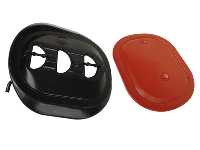 Steel Baseplate and Air Cleaner lid (orange) for 440 6-bbl