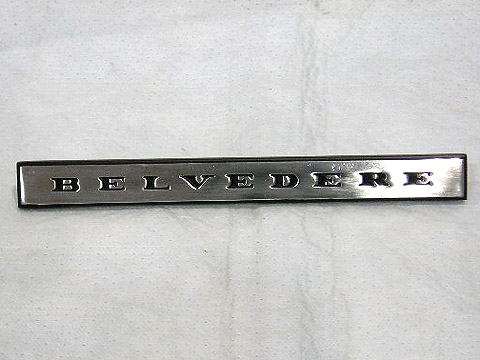 Fender nameplate "BELVEDERE" use 2 per car