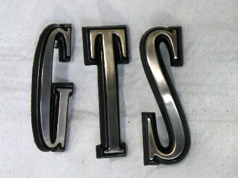 "GTS" fender letter set - Black. These have a slight curve to them to fit properly on the fender...