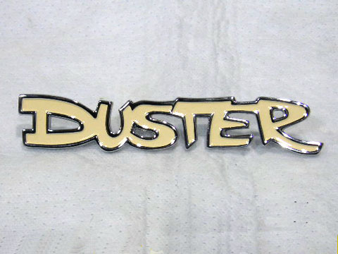 Fender and rear tail panel nameplate - "DUSTER" - Does NOT fit 1972 340 models