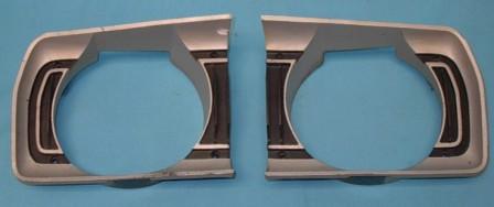 PAIR of left and right 1971-1972 Dodge Demon head light bezels, USED, but in very good condition for a driver or excellent pieces to have restored