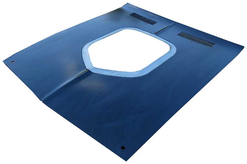 Front Hood, Shaker Style for 1970-74 Cuda with pre-drilled hood pin holes.  Trim Ring is no longer included - it is sold seperately.