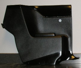 Convertible Rear Side Panel - Drivers side Interior Panel - Convertible. - Primered Black   (Please note that CHROME is NOT included on this panel - can also be ordered as part #TL-2787948)  Armrest pad is included and you have to provide Black or White color choice - Black is default.  White can be used to vinyl die to any other color.