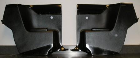 Convertible Rear Side panels - Pair. - Primer and ready for paint (Please note that CHROME IS NOT included on this panel - This is the small think chrome piece above the armrest pad that separates the upper smooth surface of the panel from the lower textured portion of the panel - sold separately as part # TL-2787948.  Armrest Pads however ARE included and you have to choose from either black or white - Black as default.  White you can use with SEM brand vinyl die to change to any color choice on your own.  We recommend SEM brand vinyl die.  Picture of panels in BLACK to show what they can look like after being painted by your own shop...panels are supplied in Black Primer only.