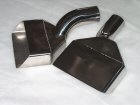 Stainless Tips - (Pair)Not AAR - Available inlet sizes 2". These are the "wide oval" extensions that fit through the rear valance panel on all factory 
dual-exhaust cars.  They have a 1-13/16" i.d. New Reproduction - Discount Exempt