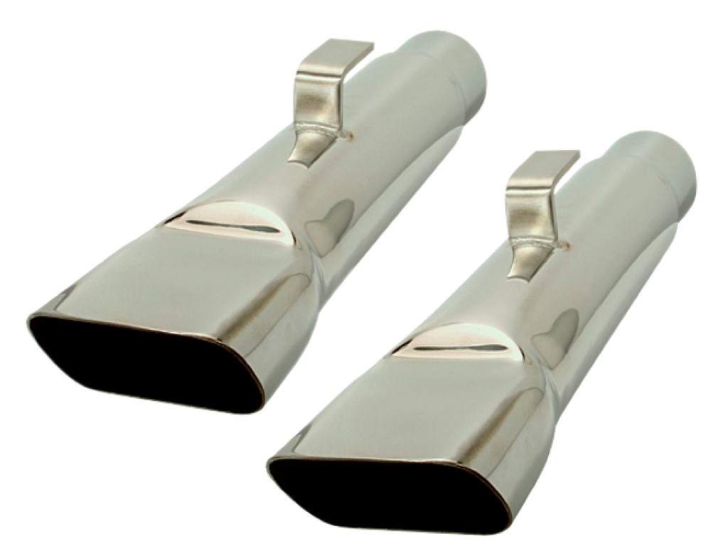 Stainless Tips - Inlet size 2-1/2" - (Pair) - these are considered a custom order since not to factory size - discount exempt