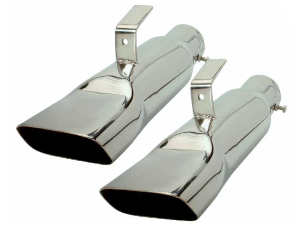 Stainless Tips - Inlet size at 2" (pair)