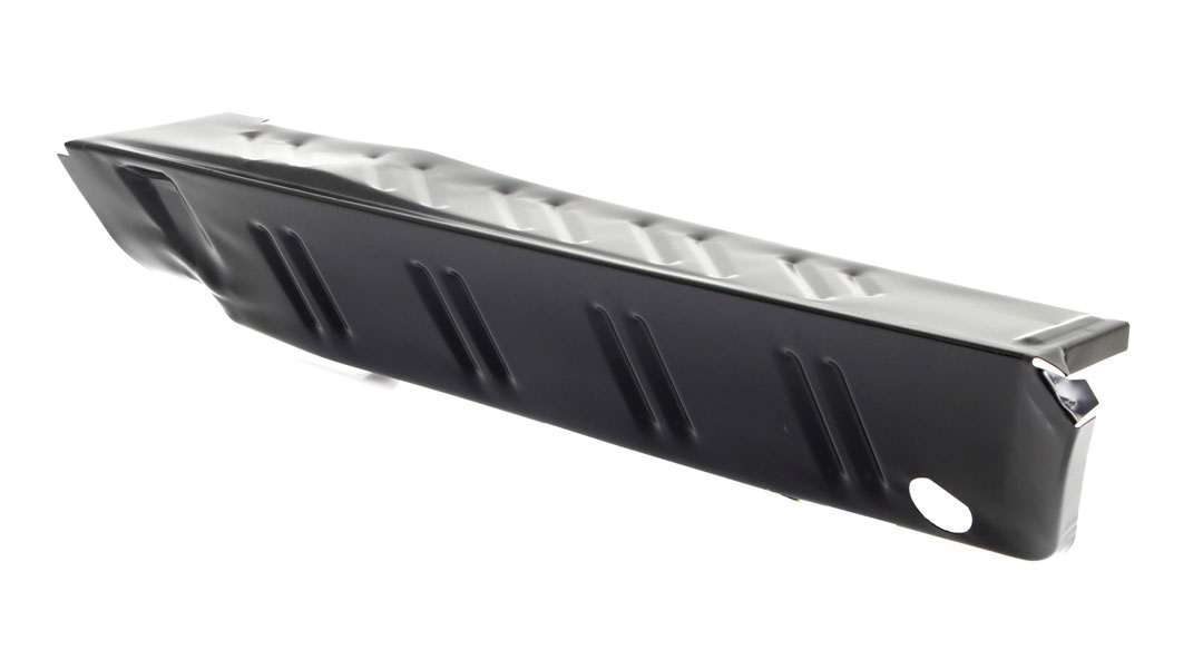 Passenger side trunk floor extension - Complete die formed. Measure 35" long x 5-1/2" wide x 7-1/2" tall.  Includes drain holes.