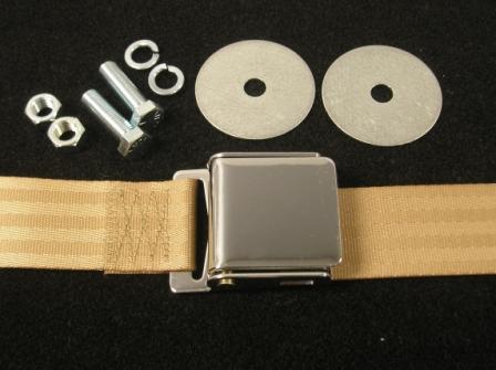 Tan Seat Belt(used mainly for the backseat, but can be used for the front as well - front seat had re-coilers - see our section called "Standard Recoiler Lap Belts" for those)