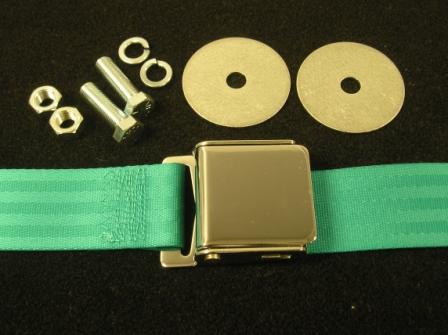 Turquoise Seat Belt (each seat) (used mainly for the backseat, but can be used for the front as well - front seat had re-coilers - see our section called "Standard Recoiler Lap Belts" for those)