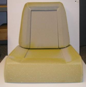 seat foam, 1960-64 Barracuda, Dart (GT), Lancer, Valiant (Signets)  Complete Set Cushion Bucket Seat Foam (Top and bottom)- Partial Style. Please Note:These are NOT injection molded seat foam, but designed to fit as originals (Discount exempt)