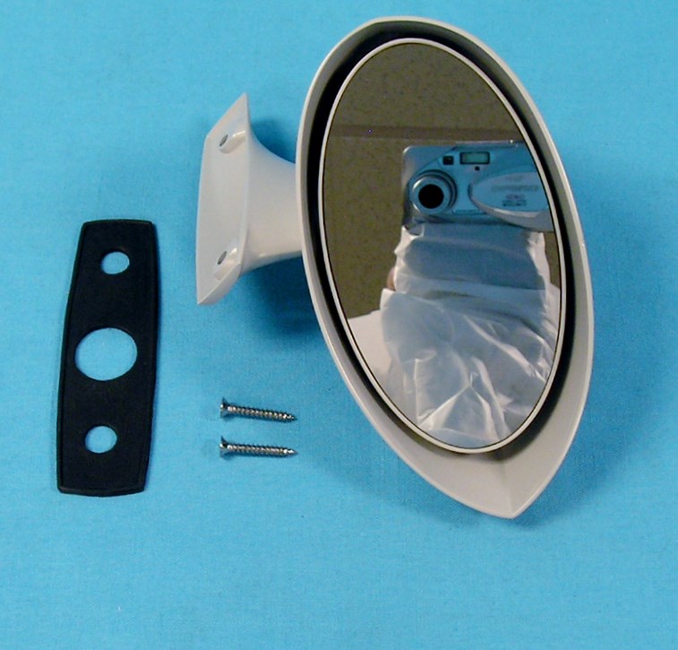 Rally Side View Mirror - Manual Style - Passenger side rallye side view mirror with mounting posts. Primer version (ready for paint)
Original part # 3454 096 (Discount exempt)