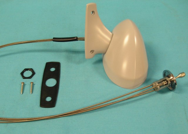 Rally Side View Mirrors - Remote Style - Drivers side Rallye Side View Mirror with mounting posts. Primer version (ready for paint) (Discount exempt)