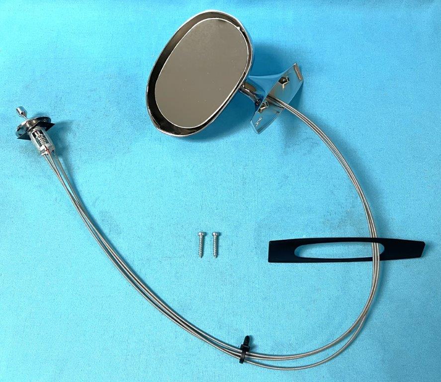 Rally Side View Mirror - Remote Style - Drivers side rallye side view mirror with mounting posts. Chrome version.