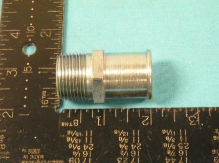 Bypass Hose Fitting -  This is 1" hose fitting screws into the intake manifold for bypass hose on 1970-74 models.  Reproduction has an overall length of 1-5/8" and the threaded side is 3/4" NPT. 


Bypass Hose Fittings, 1970-74, for small block engines. This is the large 1" hose fitting at the front of the intake manifold for the bypass hose. The threaded end is 3/4" N.P.T. and has an overall length of 1-5/8". New Reproduction.70