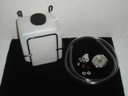 Universal Radiator Recovery Aftermarket kit. Includes everything you need to add an aftermarket coolant recovery bottle to any car. Includes universal mounting bracket and all necessary installation hardware. 13-lb radiator cap is included.