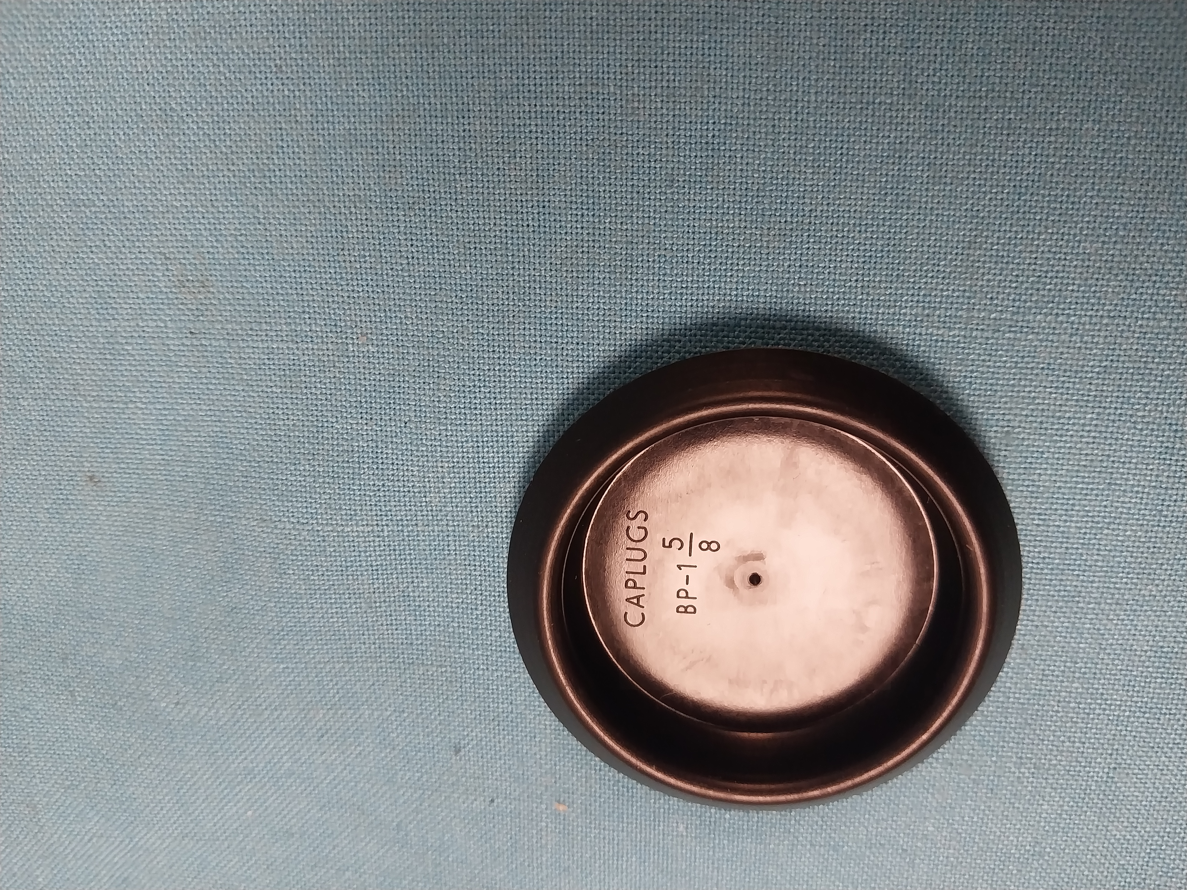 Body Plug - 1-5/8" black round plastic plug