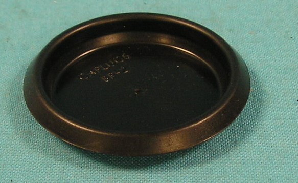 Recess sheet metal plug in black plastic 2"