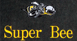 Embroidery Logo - This has a Super Bee (like the emblems on the car) on the top of the logo with <b>Super Bee</b> in  block letters on the bottom